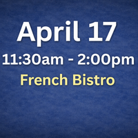 April 17 - 11:30am - 2:00pm - Student Showcase Buffet